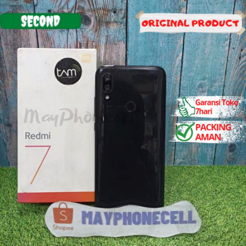 Hp Xiaomi Redmi 7 Ram 3GB Internal 32GB 3/32 2/16 GB HP Second Seken Bekas Fullset Batangan Bergaran