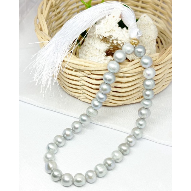 TASBIH 33 MUTIARA ASLI AIR TAWAR SUPER, BERSERTIFIKAT. TASBIH MAHAR. TASBIH GELANG. KADO WANITA. PER