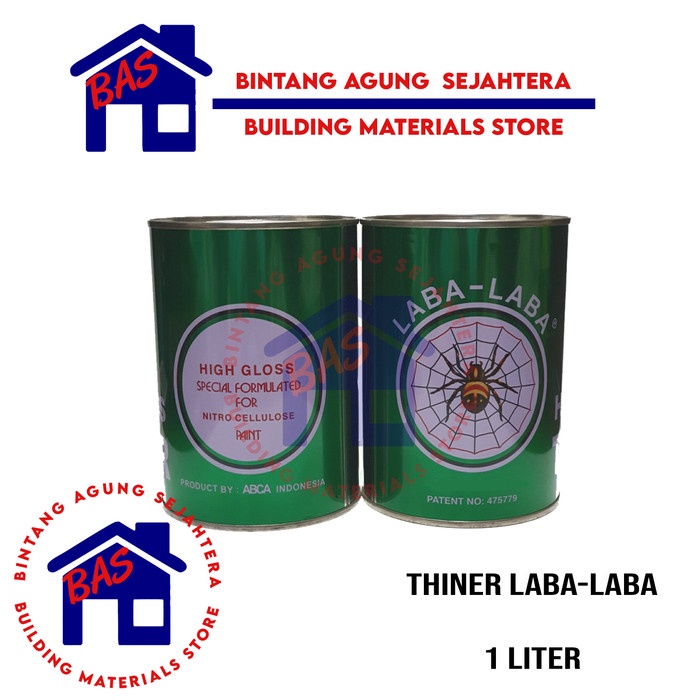 Thinner Thiner Thinner Tiner Laba-Laba Hijau 1L Pengencer Cat Synthetic