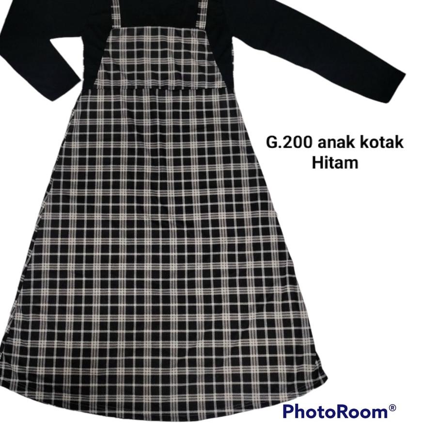 Terbaruン Westylis Gamis Anak Perempuan Model Overall Printing Kotak Cantik  6-12tahun  Gamis Anak Ca
