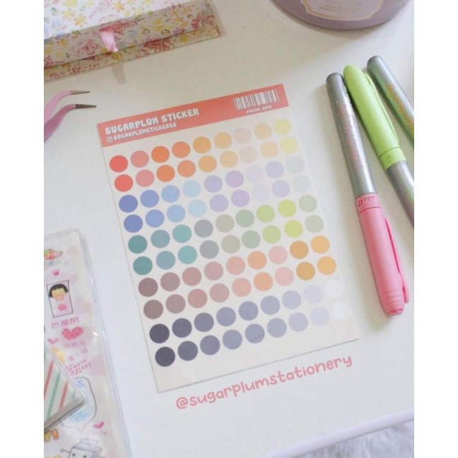 

PASTEL DOTS Sticker Sheet / stiker murah aesthetic/ sticker kawaii lucu / journaling / stiker hp, laptop, motor, hiasan, handphone estetik