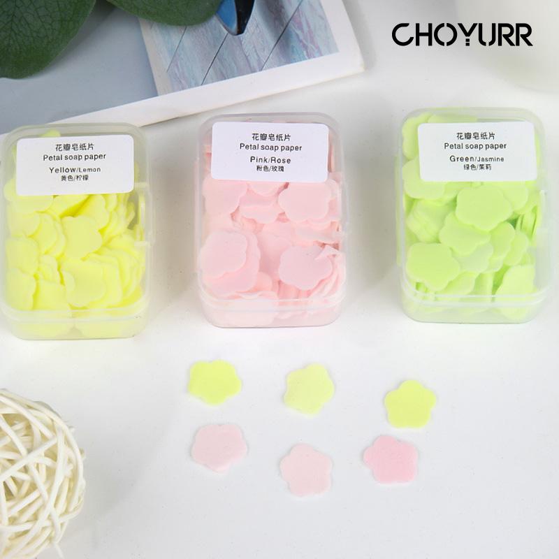 【COD】Sabun Kertas Mini Motif Bunga / Sabun Cuci Tangan Kertas Paper Soap Traveling / Sabun Travel Portable Sabun Cuci Tangan Praktis Perawatan Tubuh-CH