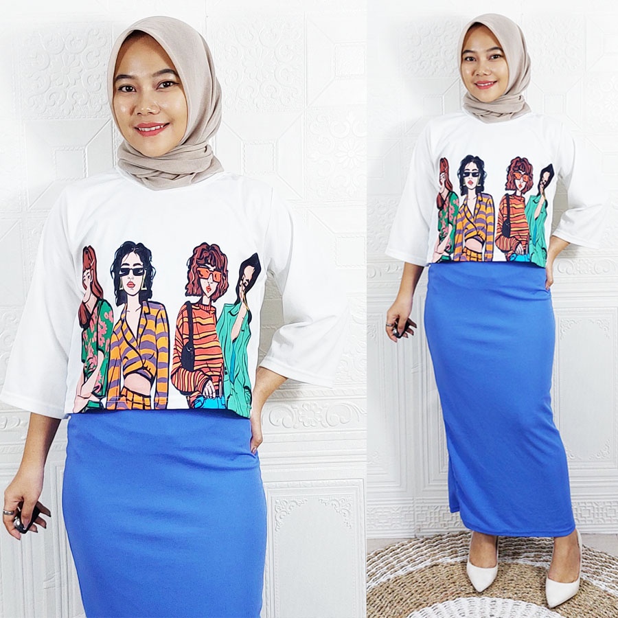 ONE SET 4 PEREMPUAN ROK DAN BAJU HANUM SET WANITA CANTIK VIRAL CARLINA MASA KINI