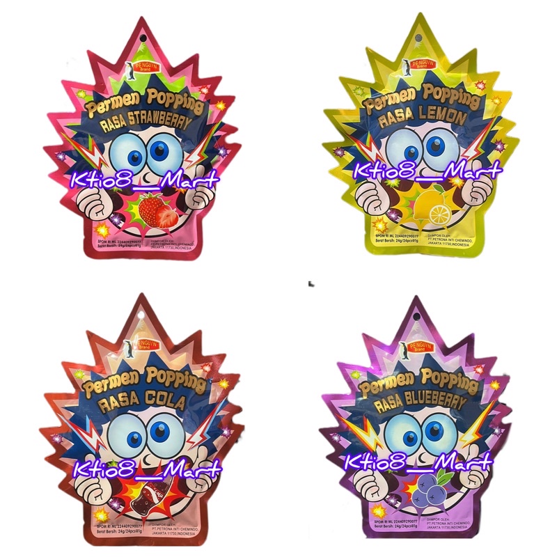 

Penguin Brand Popping Candy 24 gr / permen / Penguin / Popping / Candy / Strawberry / Lemon / Cola / Blueberry / stroberi / bluberi / bon bon