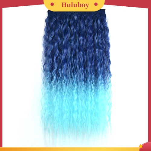 Rambut Extension Model Klip Panjang Keriting Gelombang Warna Gradasi Ukuran 60cm Untuk Wanita