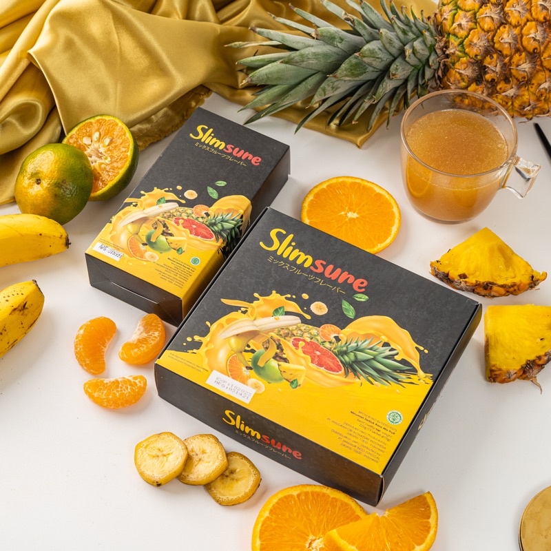 NIK Beauty -  Slimsure Block Fat - 15 Sachet | Detox | Rasa Mix Fruit | Penurun Berat Badan | Pelancar BAB | Obat Kurus | Pelangsing | Peluntur Lemak