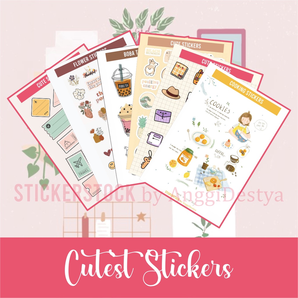 

STICKERSTOCK KOREA CHIBI CUTE sticker pack stiker aesthetic journaling Korean girl imut lucu