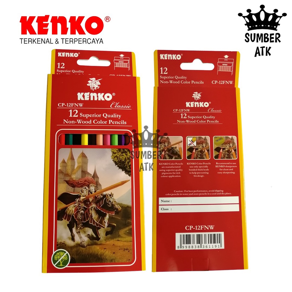 

Pensil warna KENKO 12 COLOR PENCIL CP-12 FNW Non Wood