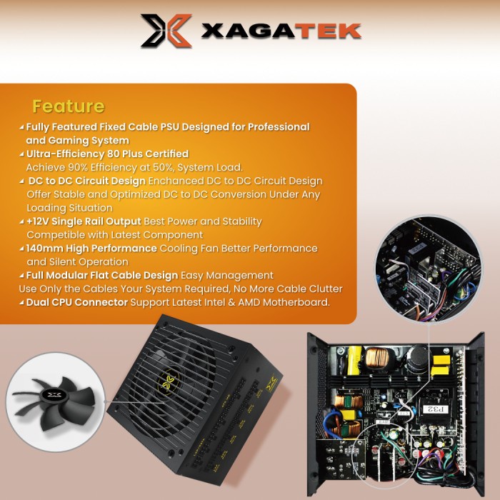 POWER SUPPLY / PSU XAGATEK PSU MINOTAUR 850W 80Plus GOLD