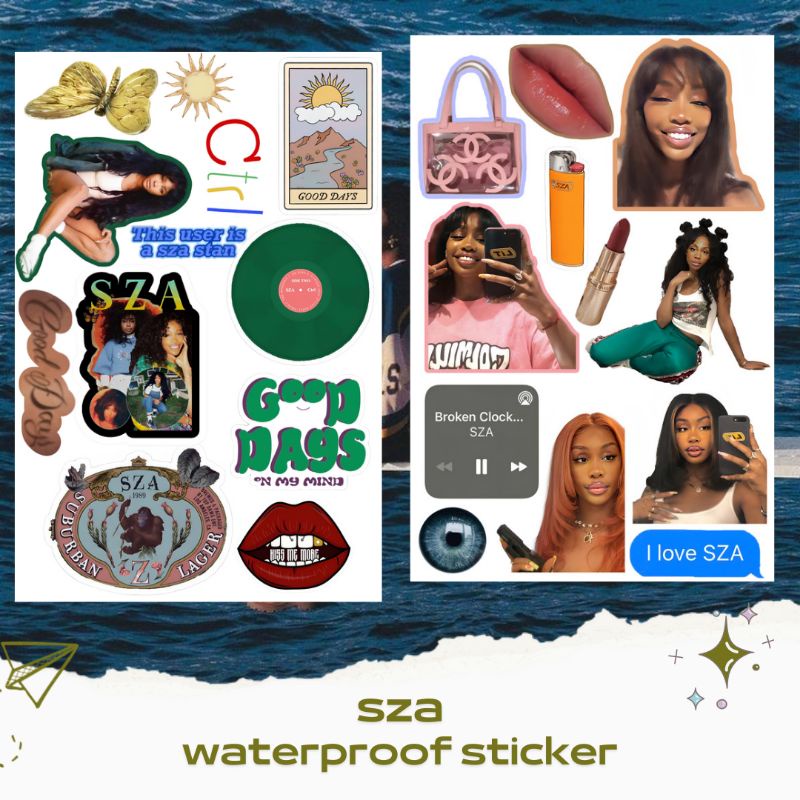 

SZA SINGER GOOD DAYS WATERPROOF STICKER ISI 2 LEMBAR UNTUK LAPTOP HP JOURNAL NOTEBOOK TUMBLR