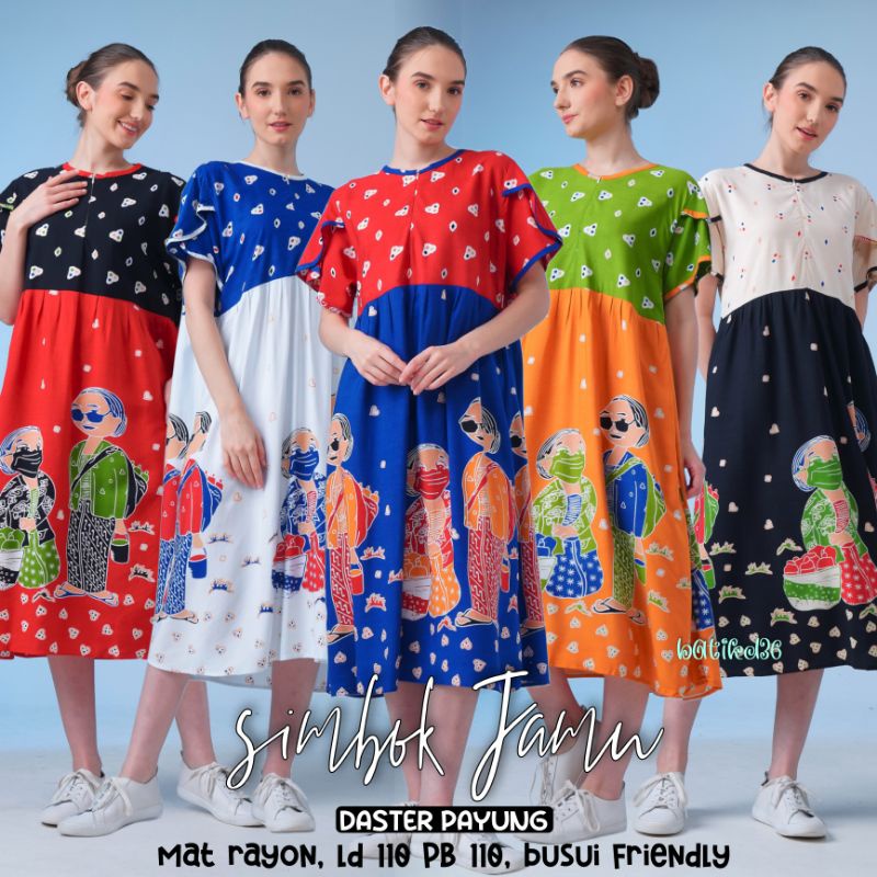 (Semerbak ori) Baju tidur adem wanita murah daster kekinian payung busui wanita rayon motif batik karakter lucu rok premium halus homedress kece cantik kasual modern terbaru santai ibu wanita remaja putri cantik dewasa jumputan batik bali jakarta keren