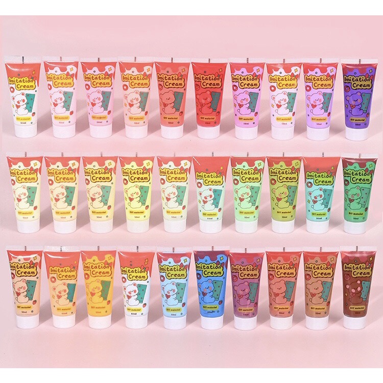 [kstuffind] (50gr) {Free spuit} Deco Cream Hiasan Toploader Phone Case Fake Whipped Cream Puff Simulation Liquid Clay Murah Free Spuit Prakarya Hiasan Aesthetic Decoration