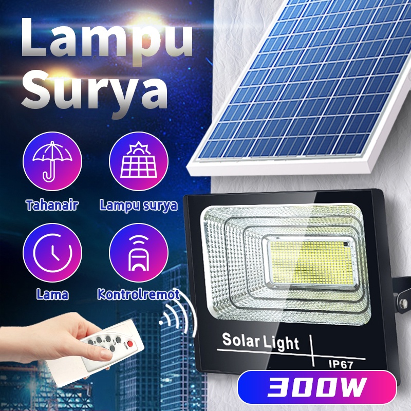 Jual DITINGKATKAN 300W Lampu Solar Led Outdoor lampu jalan Tenaga Surya LED Solar Light Power