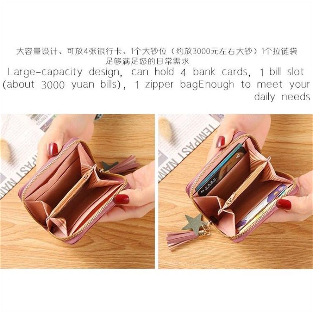 LS 056 - Dompet Lipat Mini Love Restfully Dompet Wanita Wallet Dompet Kartu Tipis Import Korea Fashion