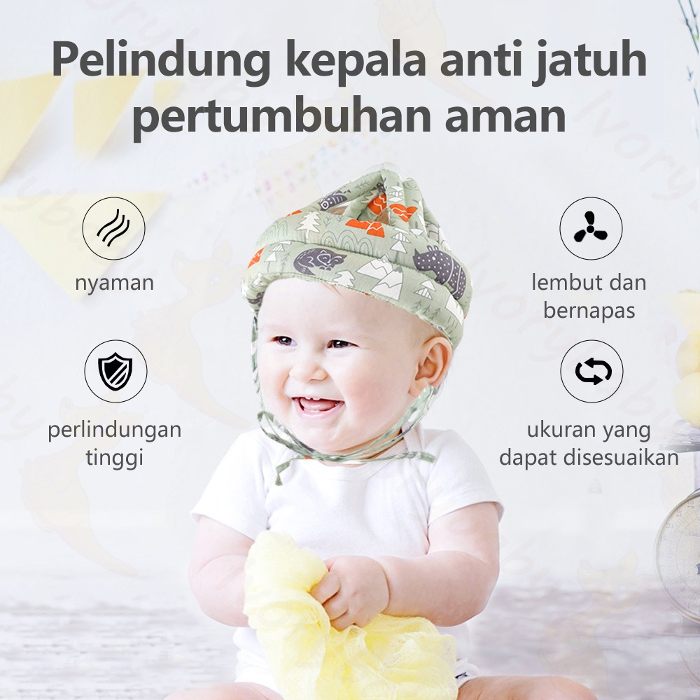 Ivorybaby Topi pelindung kepala bayi Bantal pelindung kepala bayi Baby head safety helmet Baby cap anti fall