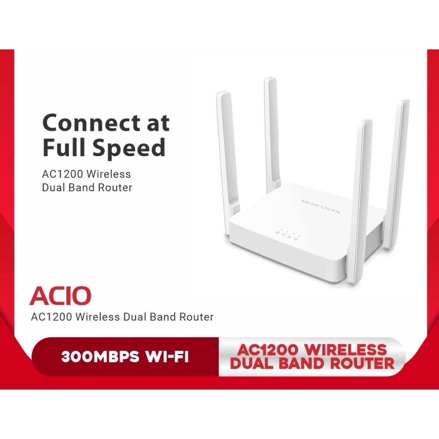 Mercusys AC10 Router WiFi AC1200 300Mbps Wireless Dual Band Router