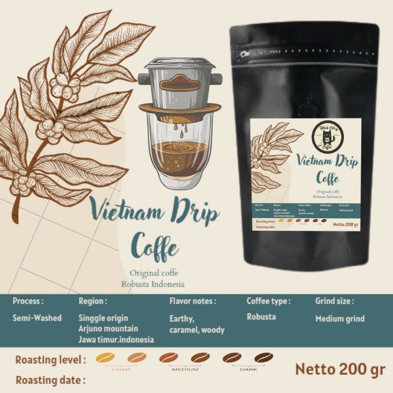 

Kopi Vietnam Drip | Original Robusta coffe kemasan 200gr | Sangat cocok untuk manual Brew