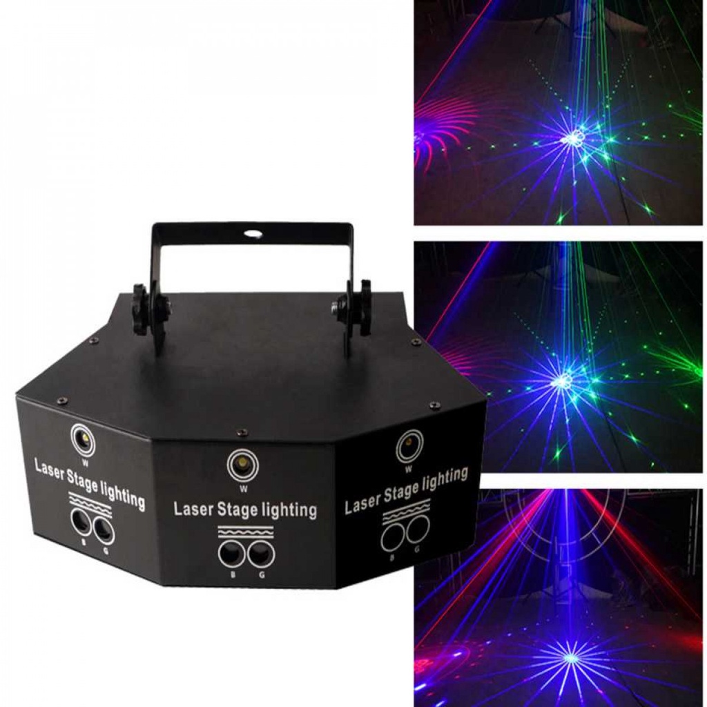 Lampu Proyektor Laser LED Sorot Panggung Disko Party Light 9 Hole 25W