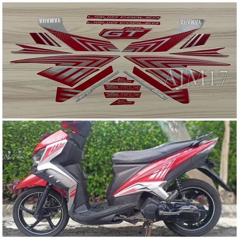 STIKER STRIPING MOTOR XEON GT 2014 MERAH