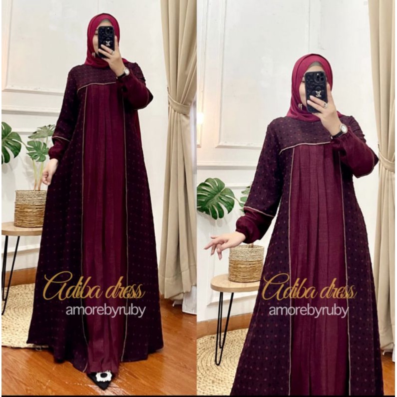 ADIBA DRESS/DRESS ELEGAN SUPER CANTIK/AMORE BY RUBY