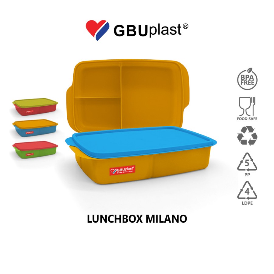 GBUPlast Lunch Box Milano 135 /Bekal Nasi / kotak Makan - Warna Random