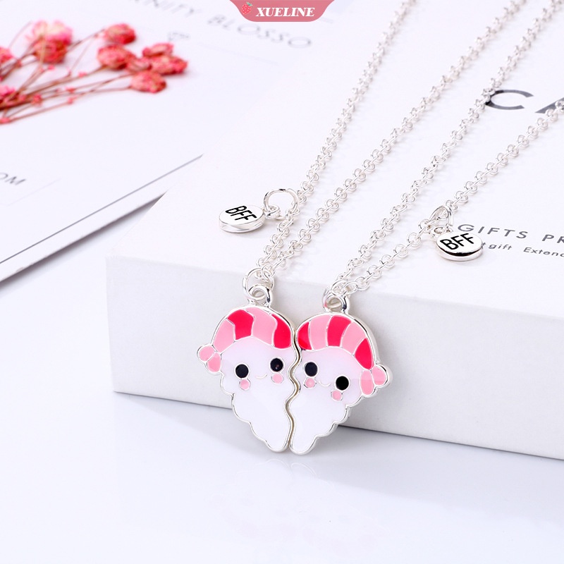 2 Pcs/set Magnet Atraksi Pasangan Kalung Pecinta Kartun Penjahat Liontin Kalung BFF Perhiasan Persahabatan Hadiah Teman Terbaik [ZXL]