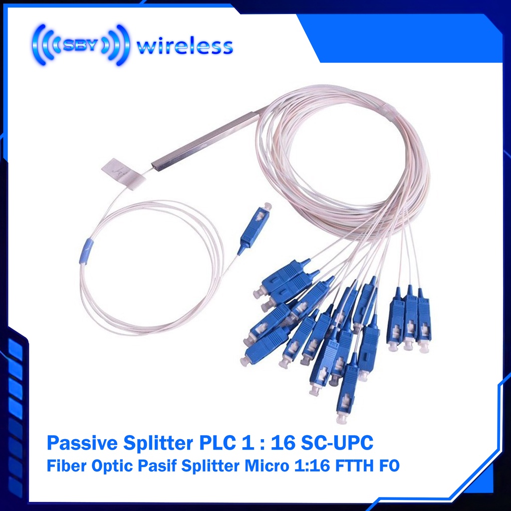 Passive Splitter PLC 1 : 16 SC UPC Fiber Optic Pasif Splitter Micro 1:16 FTTH FO
