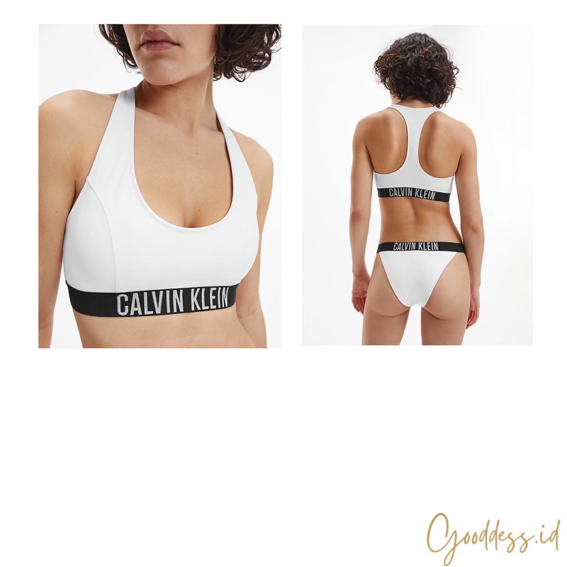 CALVIN KLEIN INTENSE POWER BRALETTE BIKINI TOP WHITE