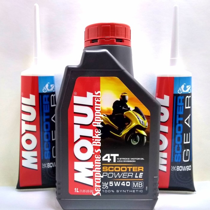 PAKET OLI MOTUL SCOOTER POWER LE 5W40 + OLI GEAR MOTUL NMAX PCX AEROX