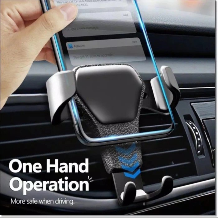 Gravity Car Holder Air Vent Holder HP Di Lubang AC Auto Fit - Hitam