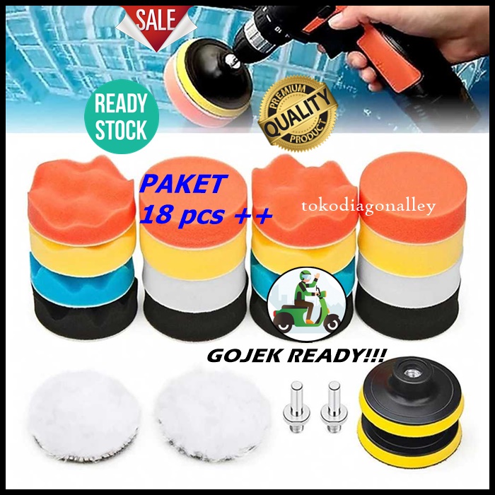 Busa Poles Paket Sponge Poles Bodi Mobil Spond Wol Buffer Polishing Wheel 3 Inch