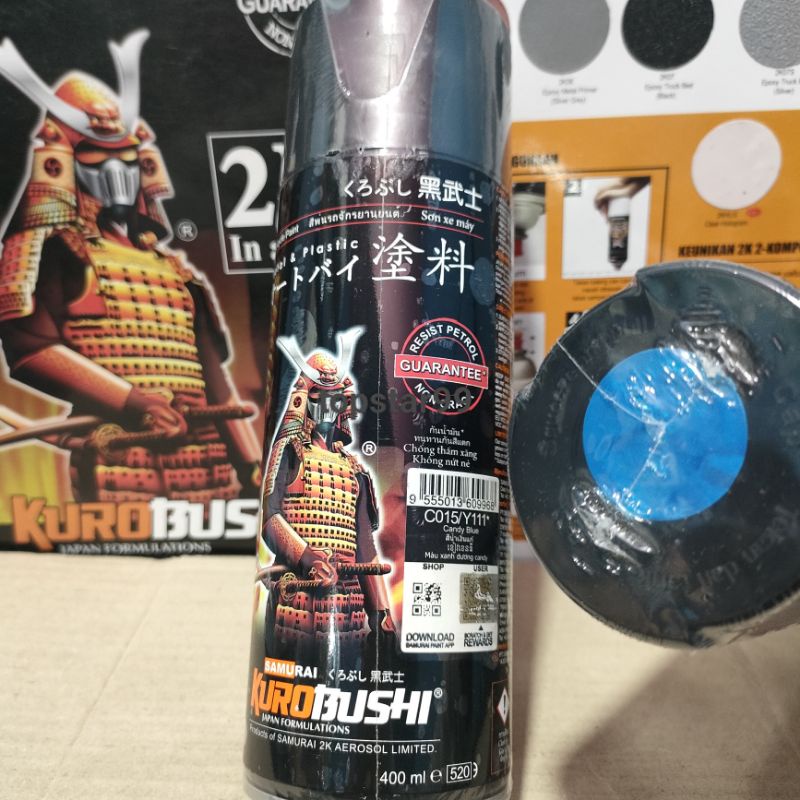 Pilok Pilox Cat Samurai Marine Blue Y139 Candy Biru 400ml Cat Semprot Samurai Paint Kurobushi Aerosol