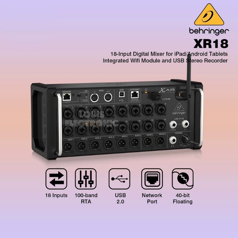 BEHRINGER X AIR XR18 XR 18 XR-18 Mixer Digital For IPad Android with WiFi and USB