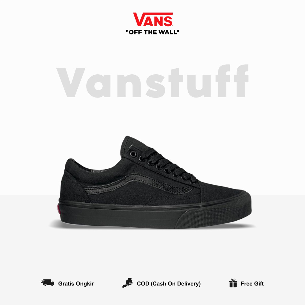 Vans Old Skool Classic Full Black Pria Wanita Original 100 BNIB Globat Market Authentic Guarated Vanss Ori Ols School Item