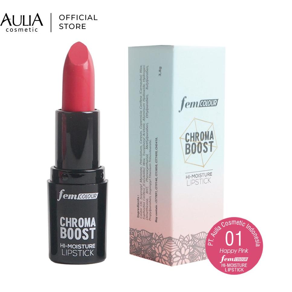 ❤[PROMO MURAH]❤ FEM COLOUR Chroma Boost 3.8gr [ Lipstik Moisture With Vitamin E  Dan 12 Warna piliha