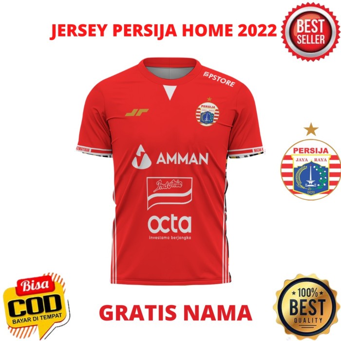 PG - Jersey Persija home Liga 1 2022/2023 full printing premium freeNameset - L Anak