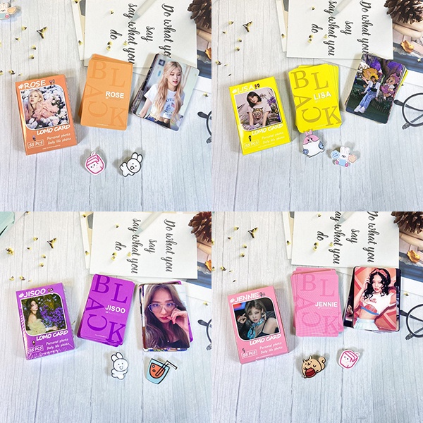 lomo card blackpink lisa jennie rose jisoo photo card 55 pcs print 2 sisi bolak balik agk032(4c1&amp;4d2)