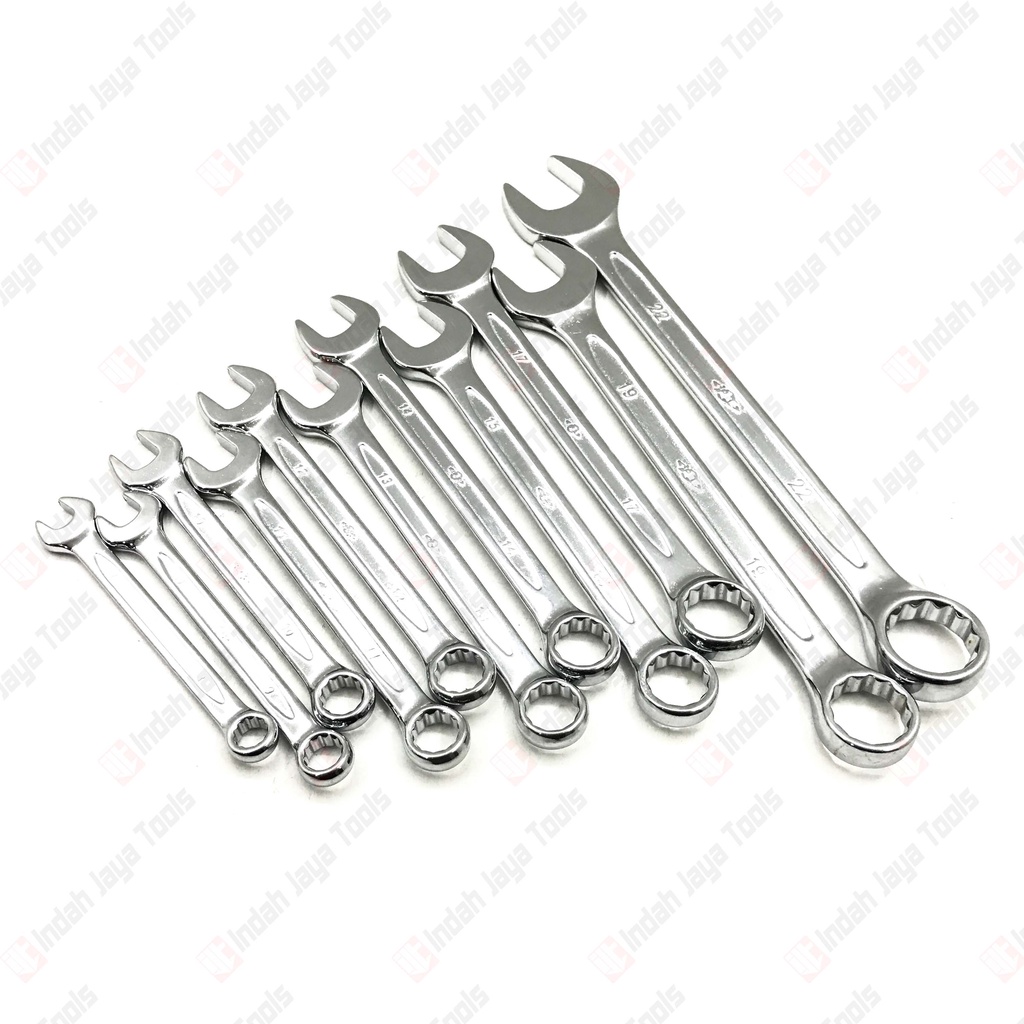 FUKUNG Kunci Ring Pas Set 11 pcs ( 8 - 22 mm ) Combination Wrench Set