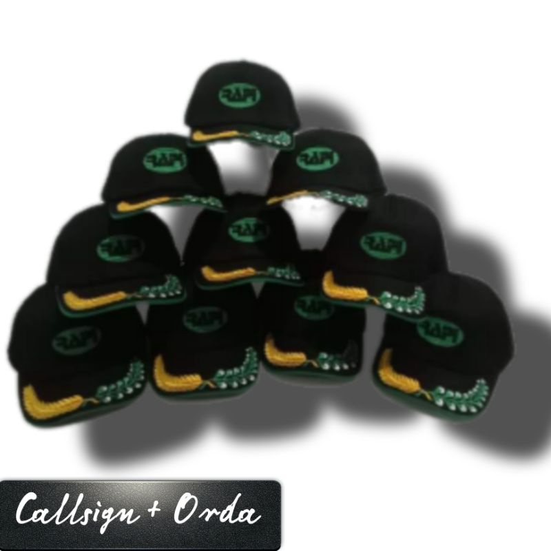 Topi rapi full bordir + callsign/Topi rapi callsign dan nama/Topi RAPI