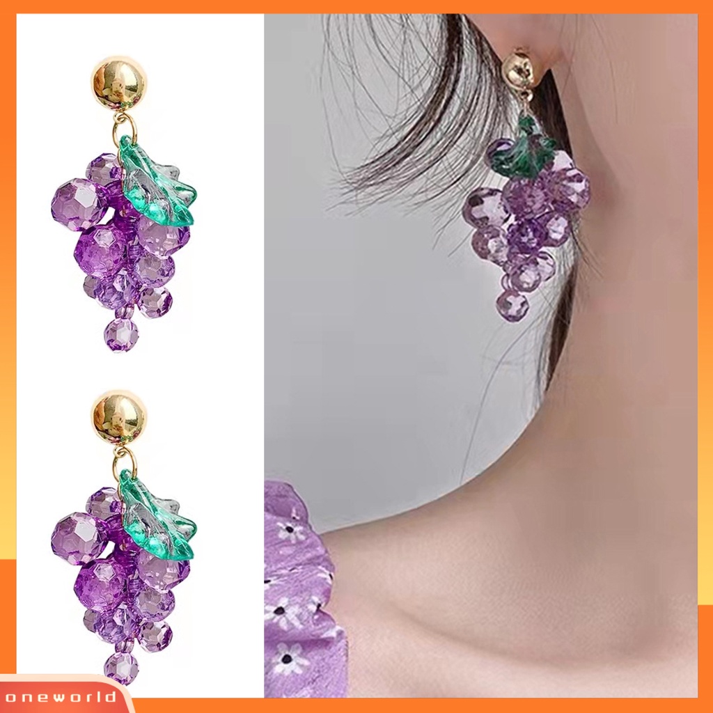 [WONE] Anting Wanita Anting Bentuk Anggur Jepang Korea Style Perhiasan Berlebihan Anting Buah Untuk Pesta Cocktail