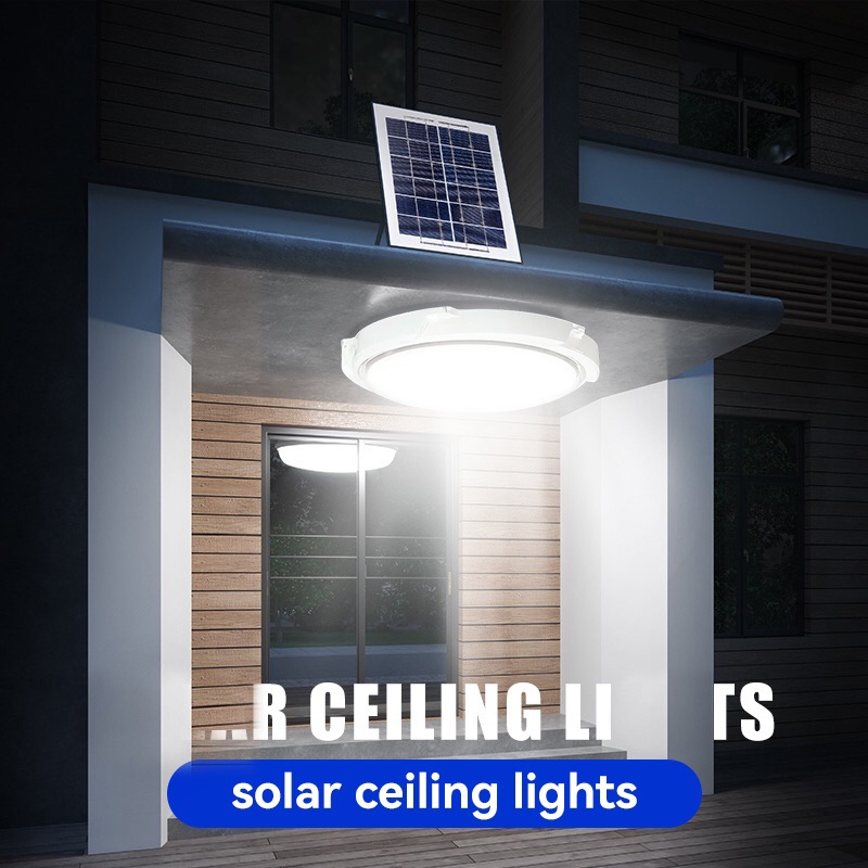 [COD] 600W Lampu Solar Tiga Warna Indoor Lampu Emergency LED Hidup/Mati Otomatis Solar Ceiling Light Corridor Waterproof Lampu LED Lampu Tenaga Surya-Cahaya Putih / Cahaya Kuning / Cahaya Alami