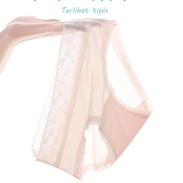 8608 / ️Ice sutra telanjang pakaian musim panas renda seksi es sutra mulus celana dalam wanita