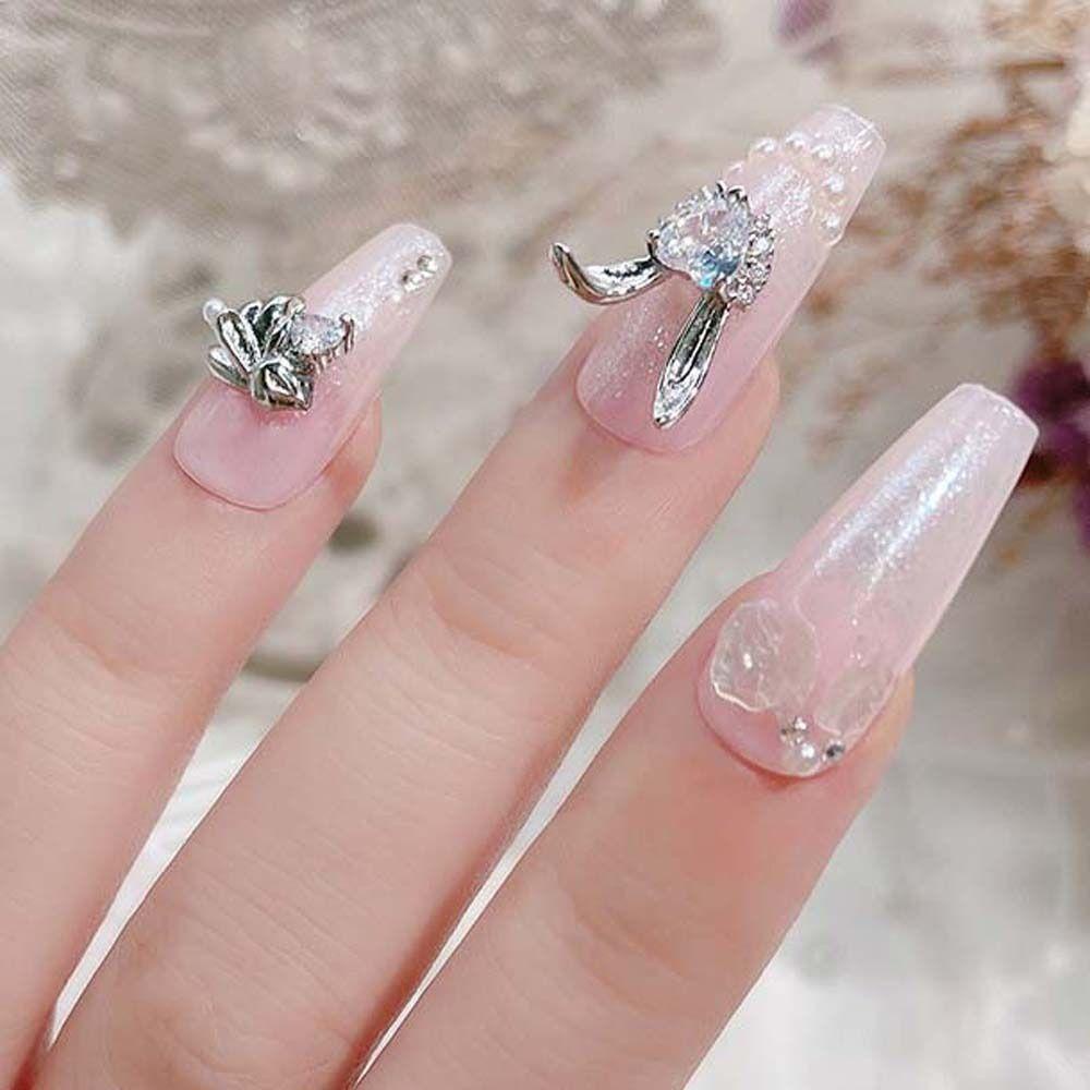 Needway  Dekorasi Kuku Imlek Wanita Cinta Hati Tahun Baru Nail Art Zirkon Nail Drill Manicure Aksesoris