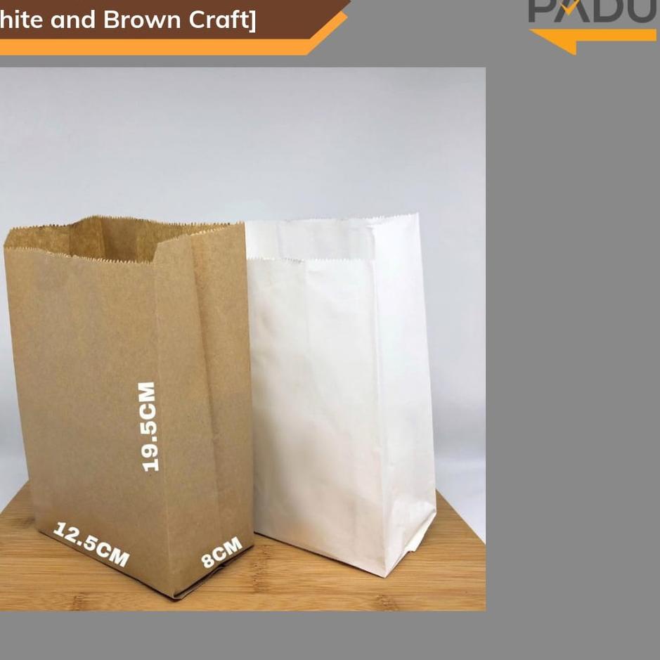 

Serbu Discount [100 Pcs] Paper Bag / Kantong Kertas (M) - Kantong Roti / Fried Chicken / Snack