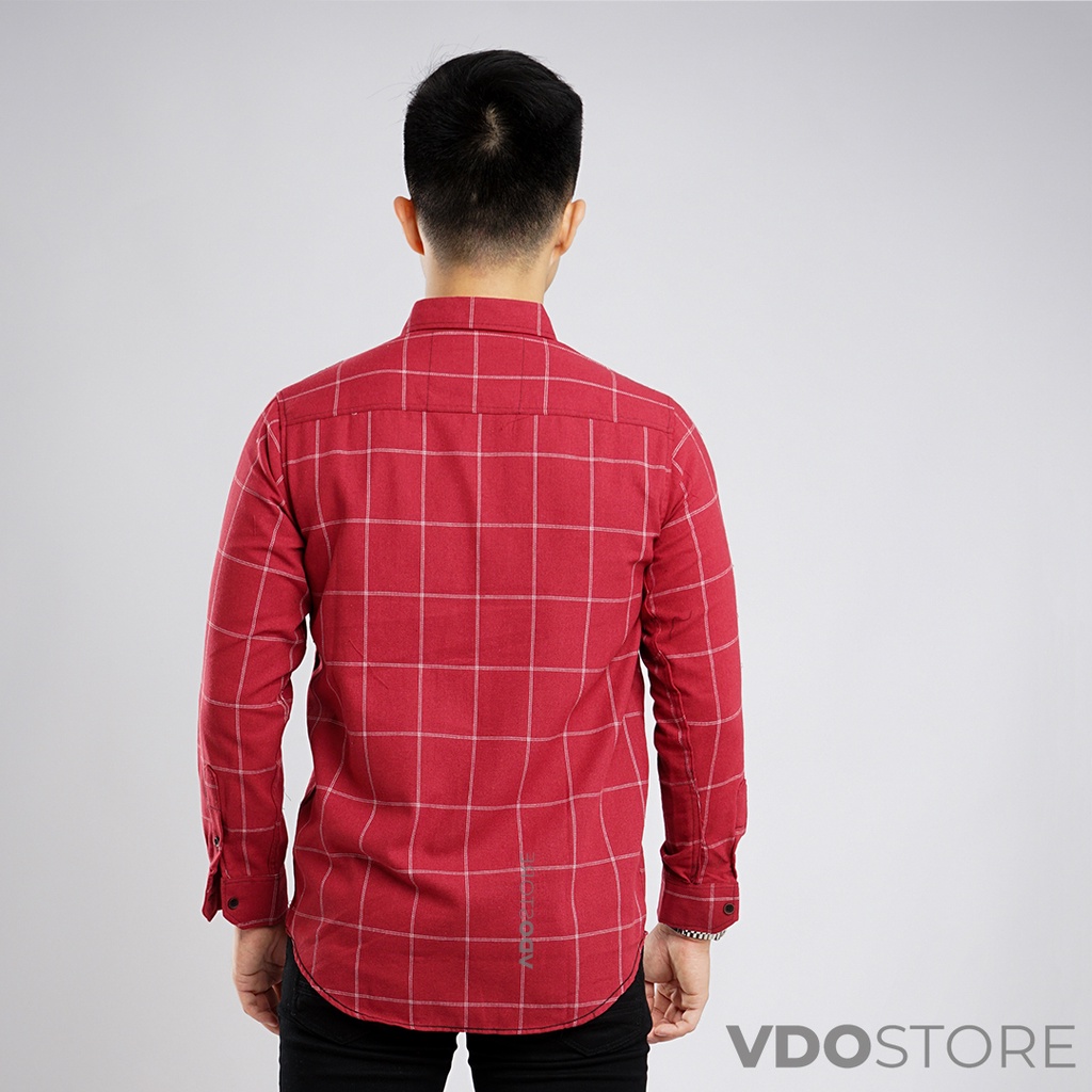 KEMEJA FLANEL PRIA 06B CASUAL MAROON - M L XL - KEMEJA LENGAN PANJANG VDOSTORE DEWASA BAJU FLANNEL TANGAN PANJANG HITAM NAVY ABU MOTIF KEMEJA MERAH COWOK MURAH DEWASA SANTAI TEBAL KUALITAS IMPORT BAJU CATUR PANEL FANEL