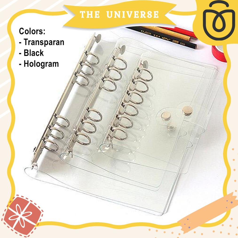 

BISA COD [THE UNIVERSE] Buku Binder A5 6 Ring Transparan Binder Cover Notebook Binder Hologram - ST004