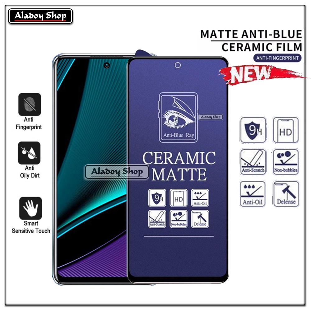 PAKET 3IN1 Anti Gores Blue Matte Anti Glare Infinix Note 11s + Tempered Glass Camera dan Skin Carbon