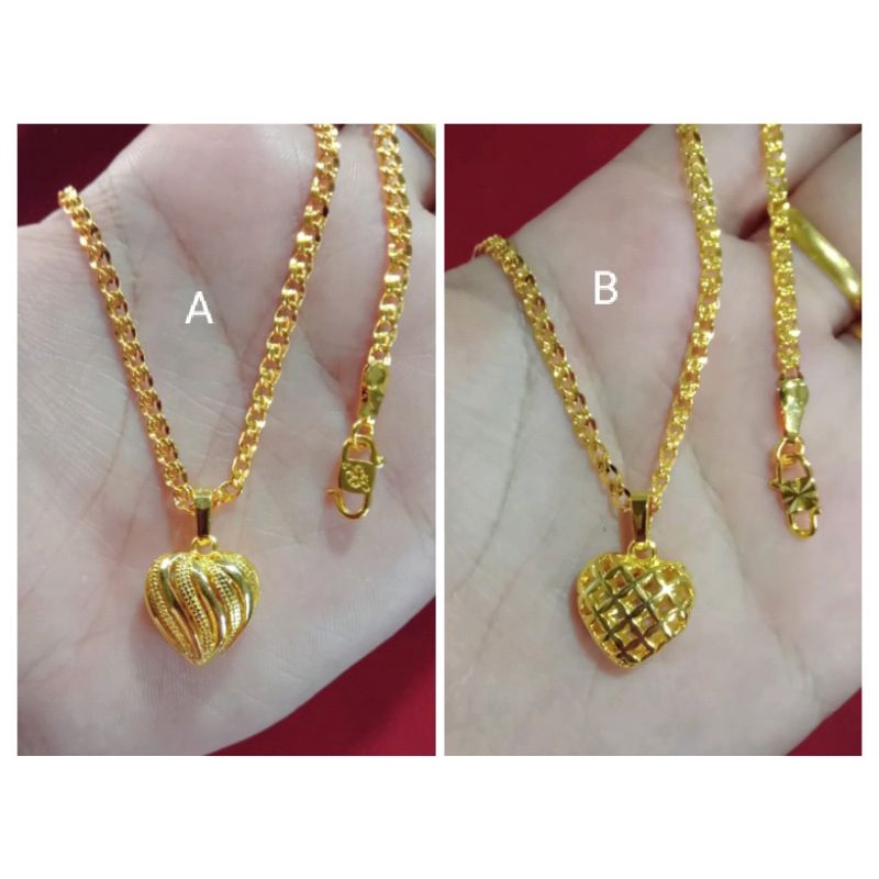 kalung rangkap love garis lapis emas 24k