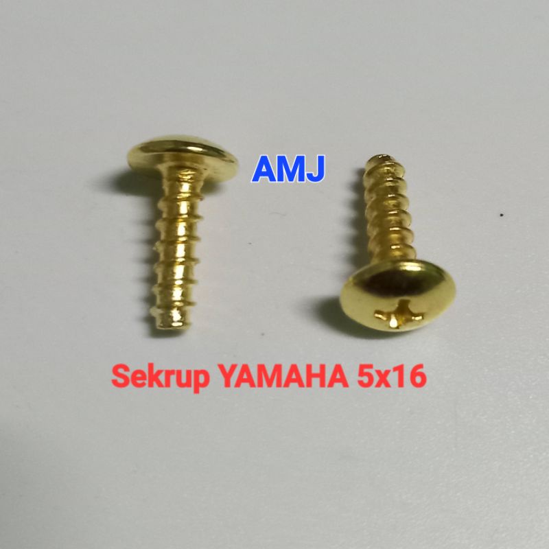 Sekrup YAMAHA 5X16 warna kuning Emas