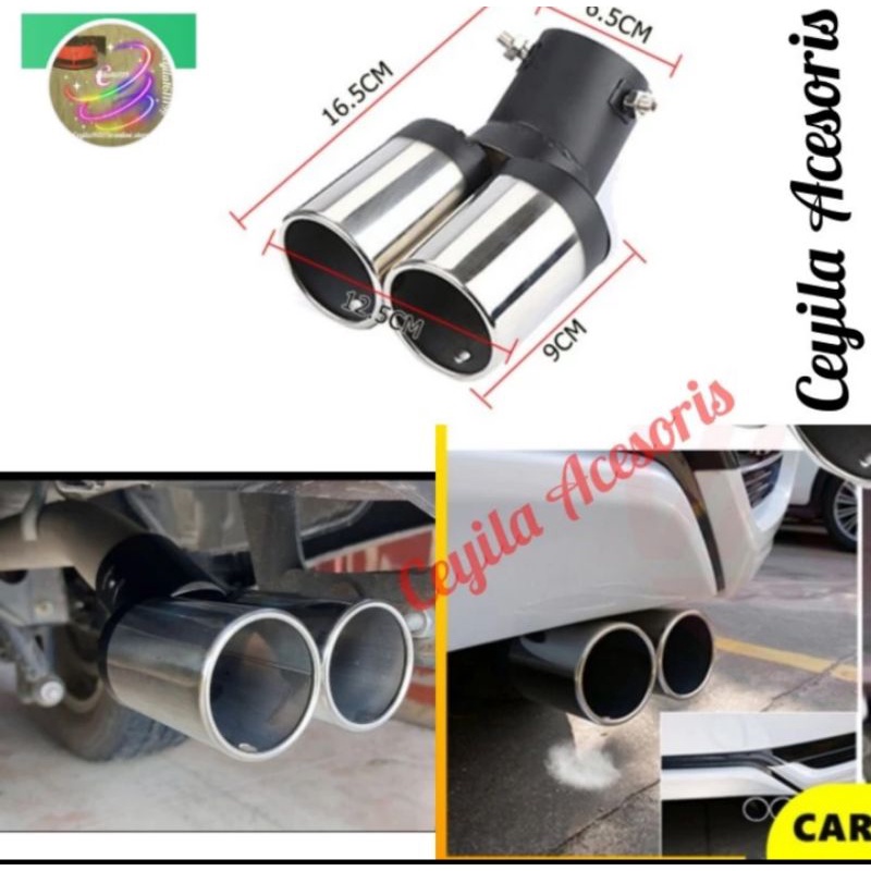 Muffler knalpot racing/ 2 lubang Stainless Mobil Avanza/Xenia VVT-i